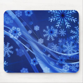 Mousepad Natal Azul Flocos de Neve de inverno