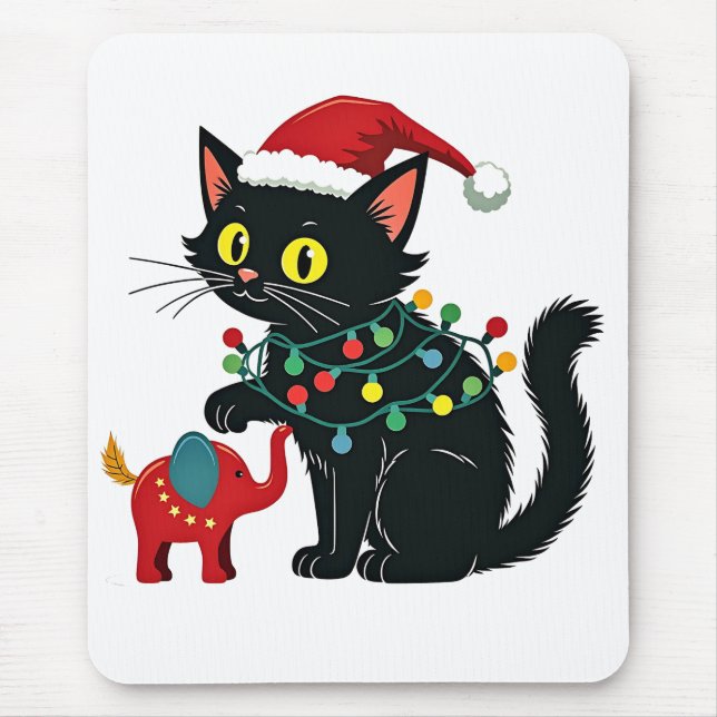 Mousepad Natal da Senhora sem Filhos Gata Kamala Trump  (Frente)