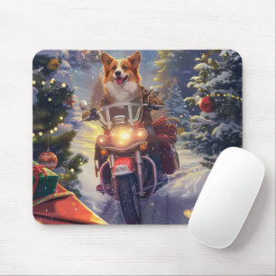 Mousepad Natal de Motocicleta Corgi