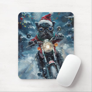 Mousepad Natal de Motocicleta de Cachorro Affenpinscher