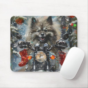 Mousepad Natal de Motocicleta de Keeshond