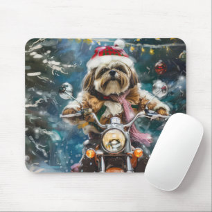 Mousepad Natal de Motocicleta de Lhasa Apso