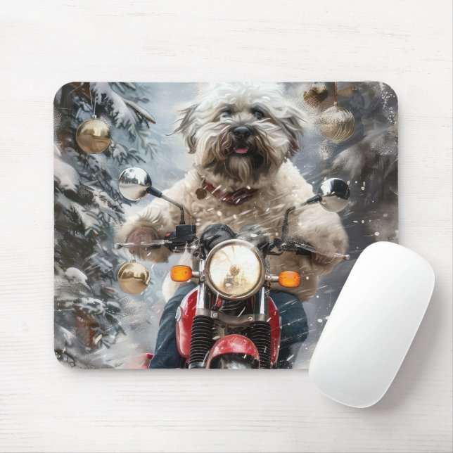 Mousepad Natal De Motocicleta No Havanês (Com mouse)