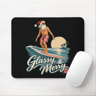 Mousepad Natal de Papai Noel Surf Alegre e Vidrado