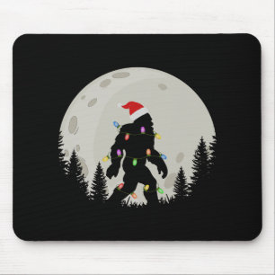 Mousepad Natal Divertido Chapéu de Papai Noel Bigfoot Lua S
