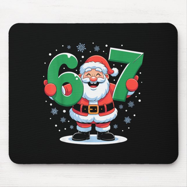 Mousepad Natal Divertido Meme Retro 67 Papai Noel Seis Sete (Frente)