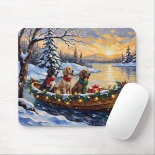Mousepad Natal do Barco do Setter Inglês Festa