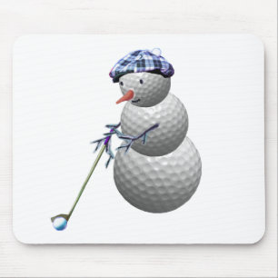 Mousepad Natal do boneco de neve da bola de golfe