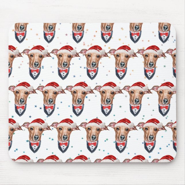 Mousepad Natal do Cão da Raça Galgo Italiano (Frente)