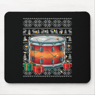 Mousepad Natal do Drum Musical Feio do Estilo do Sweater do