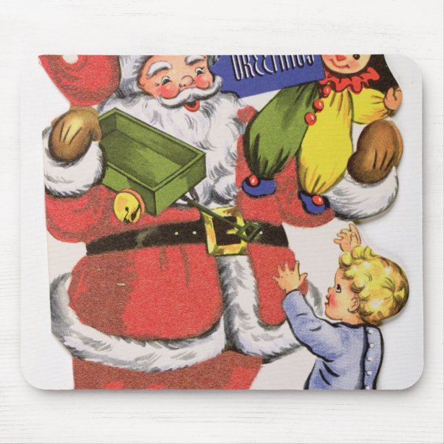 Mousepad Natal do pai, cartão de Natal do Victorian (Frente)
