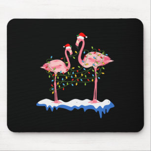 Mousepad Natal Dois Flamingo Rosa Verão Natal