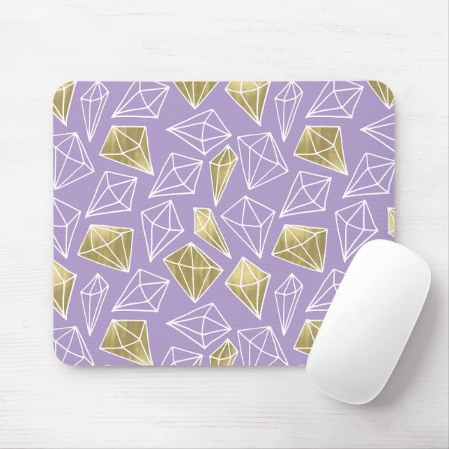Mousepad Natal dos Dourados Diamantes da Lavanda (Com mouse)