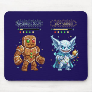 Mousepad Natal dos Jogos Retrô   Pixel Art Gingerbread