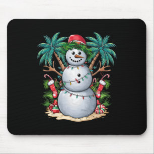 Mousepad Natal Em Julho Boneco De Neve Palmeira Tropical