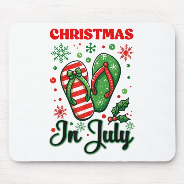 Mousepad Natal Em Julho Chinelos Xmas Chinelos Sumam (Frente)