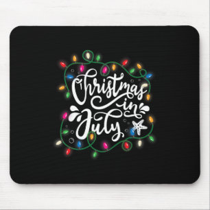 Mousepad Natal Em Julho Luzes Divertidas Roupas De Verão De