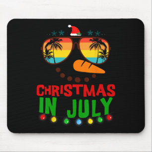 Mousepad Natal Em Julho Palhaço Boneco De Neve Praia Verão