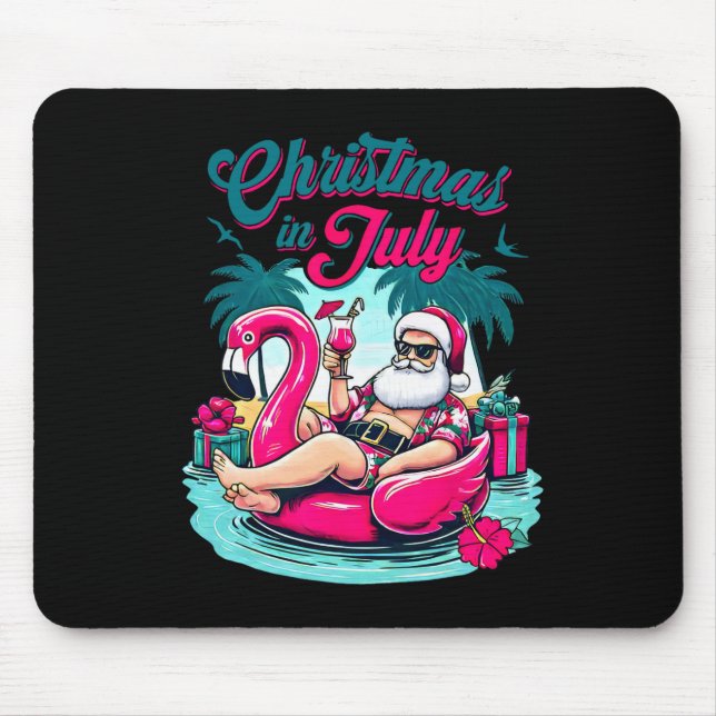 Mousepad Natal Em Julho Papais noeis Engraçados Relaxam Pra (Frente)