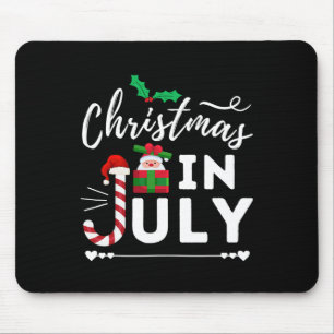 Mousepad Natal Em Julho Praia Verão Chapéu Do Papai Noel Pr