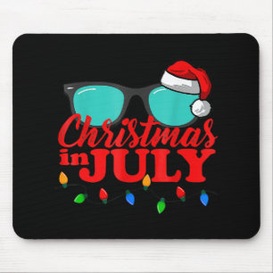 Mousepad Natal Em Julho Santa Hábitos Óculos De Verão