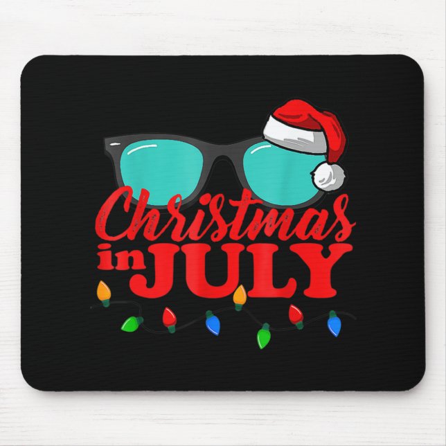 Mousepad Natal Em Julho Santa Hábitos Óculos De Verão (Frente)