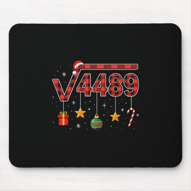 Mousepad Natal engraçado 6 7 Seis Sete Meme Raiz quadrada 4 (Frente)