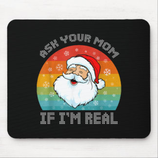 Mousepad Natal engraçado retrô papai noel pergunta à mamãe