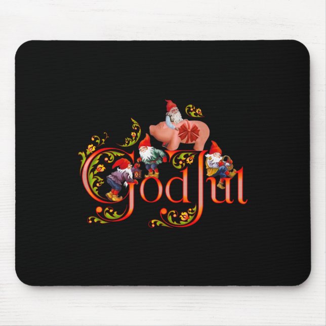 Mousepad Natal escandinavo Deus Jul Marzipan Pig (Frente)