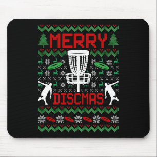 Mousepad Natal Feio de Disco de Golfe Engraçado Vintage