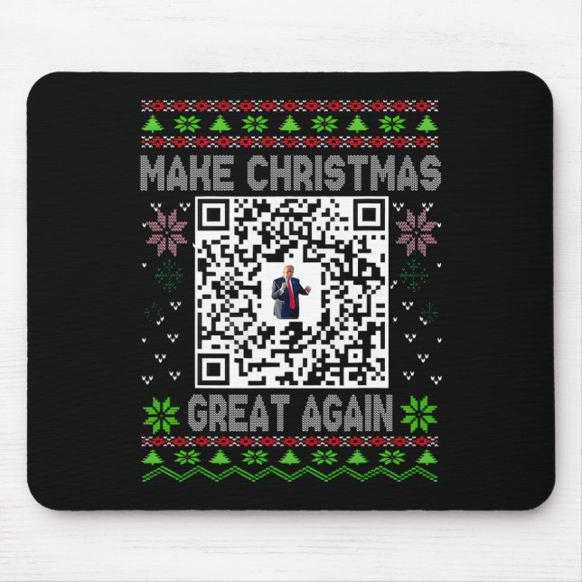 Mousepad Natal Feio Divertido Qr Presidente Trump Dança Cód (Frente)