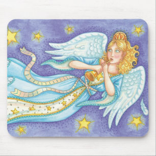 Mousepad Natal Fofo, Música, Anjo Tocando Sua Corneta
