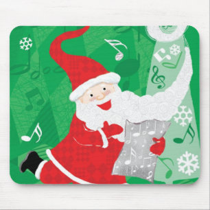 Mousepad Natal fofo, Papai Noel cantando e dançando