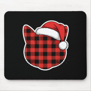 Mousepad Natal Fofo Vermelho e Preto de Xadrez de Búfalo de