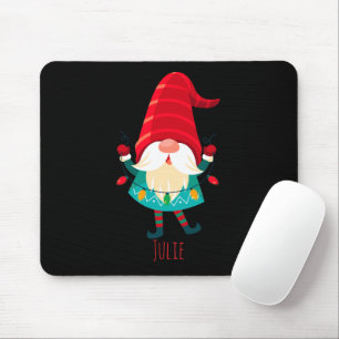 Mousepad Natal Gnomo segurando luzes de Natal