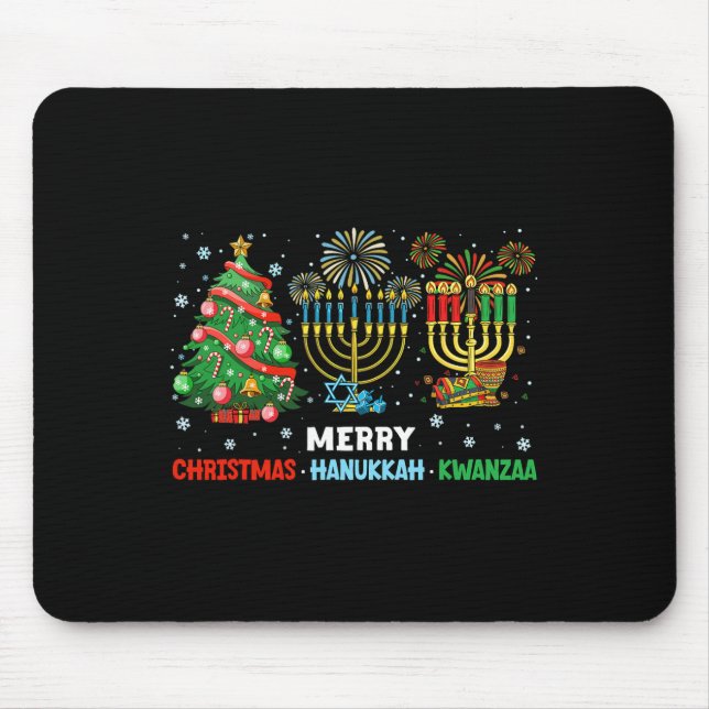 Mousepad Natal Hanukkah Kwanzaa Feliz Feriados Corresponden (Frente)