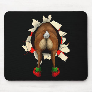 Mousepad Natal inovador com bunda de rena fofa