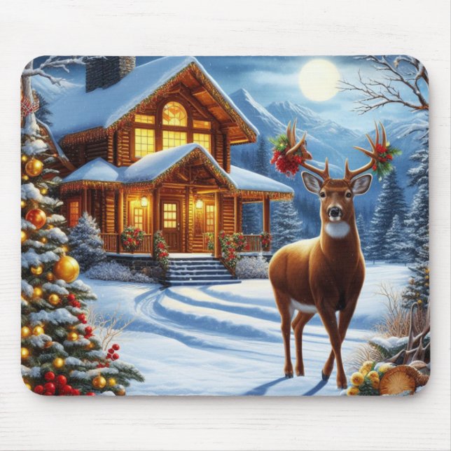 Mousepad Natal/Inverno Deer Lodge (Frente)