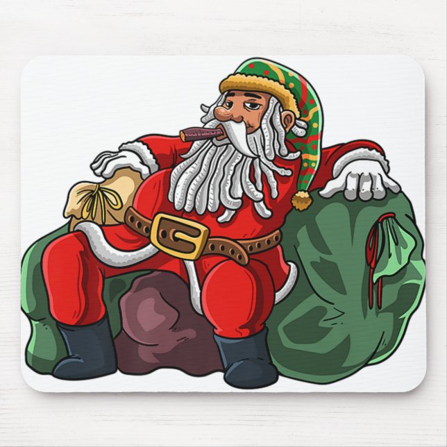 Mousepad Natal jamaicano rasta santa claus rastafarian p (Frente)