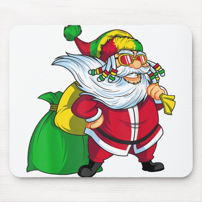 Mousepad Natal jamaicano rasta santa claus rastafarian.p (Frente)