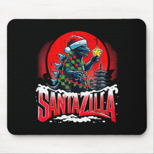 Mousepad Natal Kaiju Santazilla Monstro Japonês Dinossa