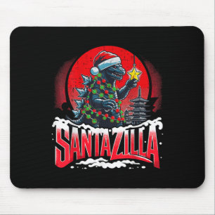 Mousepad Natal Kaiju Santazilla Monstro Japonês Dinossauro
