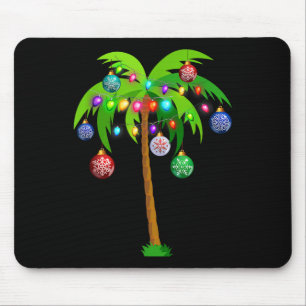Mousepad Natal Lights Palm Tree Fun Hawaii Beach Tropic