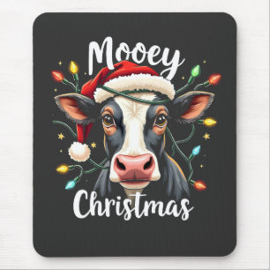 Mousepad Natal Mooey Engraçado Xmas Vaca Amantes de Gado