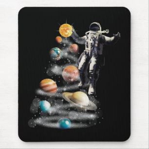 Mousepad Natal no Astronauta do Sistema Solar no Espaço