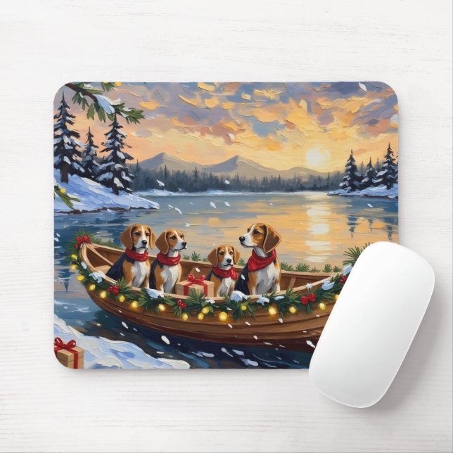 Mousepad Natal no Barco do Beagle (Com mouse)