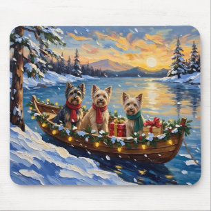Mousepad Natal no barco do Terrier Tibetano