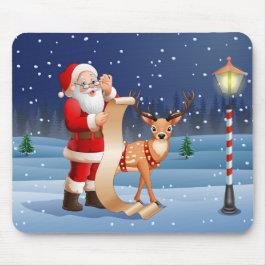 Mousepad Natal Papai Noel E Reindeer