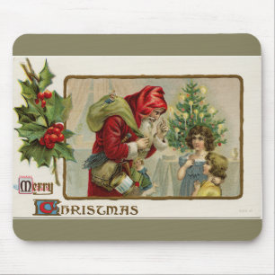 Mousepad Natal para Papais noeis e Crianças Vitorianos