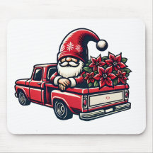 Natal Poinsettia Gnomo no Caminhão Vermelho